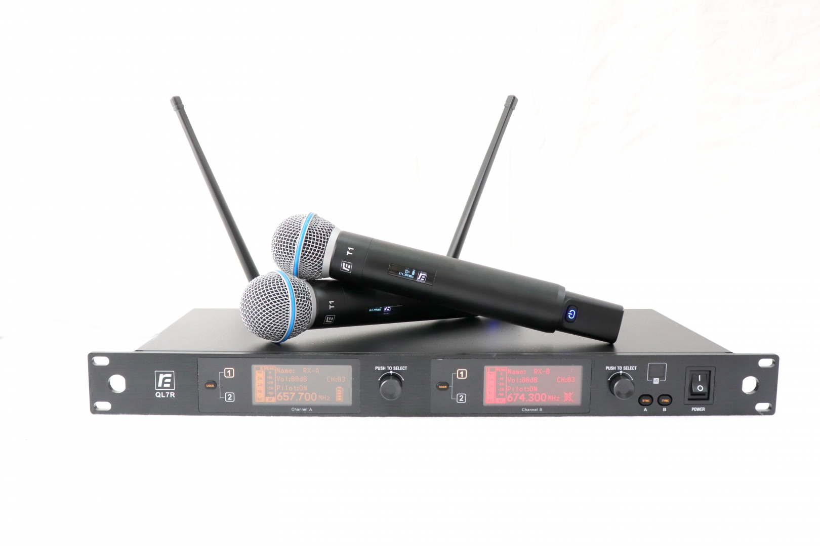 RFIntell QL7R/T1-A 651,800-683,400 МГц 2-канальная радиосистема с 2-мя ручными микрофонами в Абакане